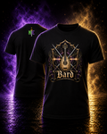 Nerd Enough Bard D&D RPG class graphic t-shirt mockup, front and back