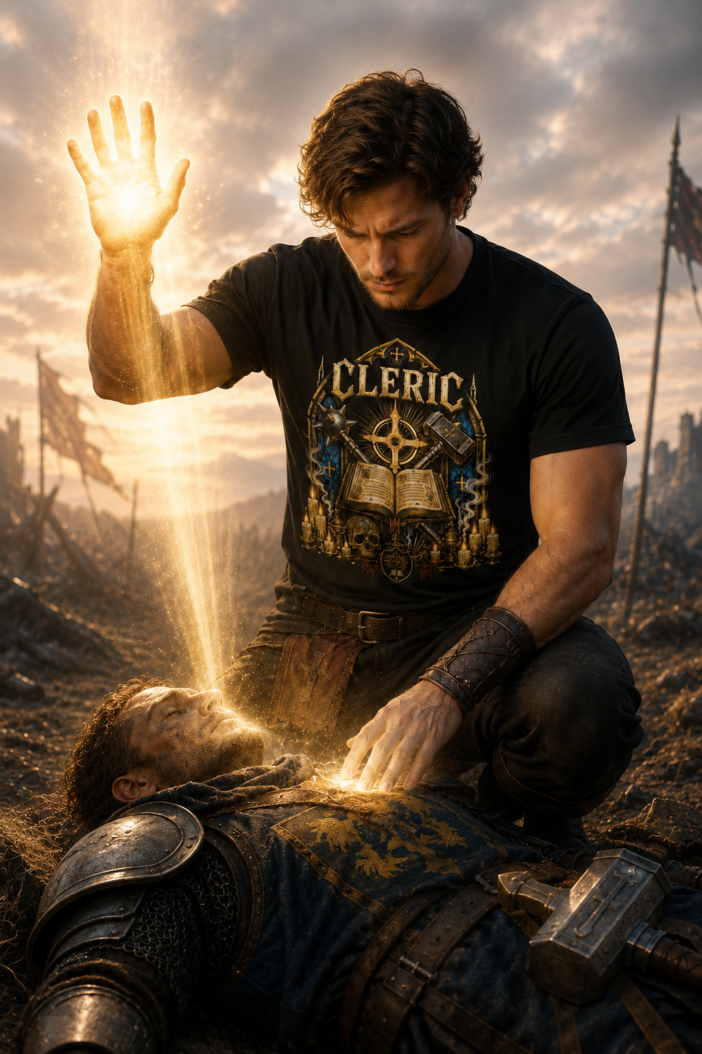 Nerd Enough Cleric graphic tee alternate design