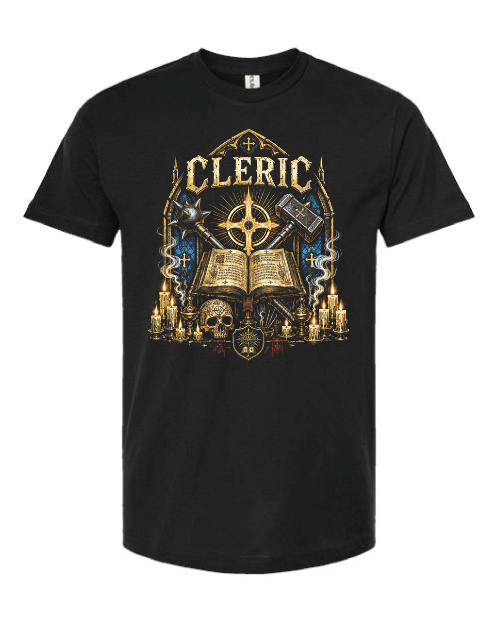 Nerd Enough Cleric D&D tee design artwork