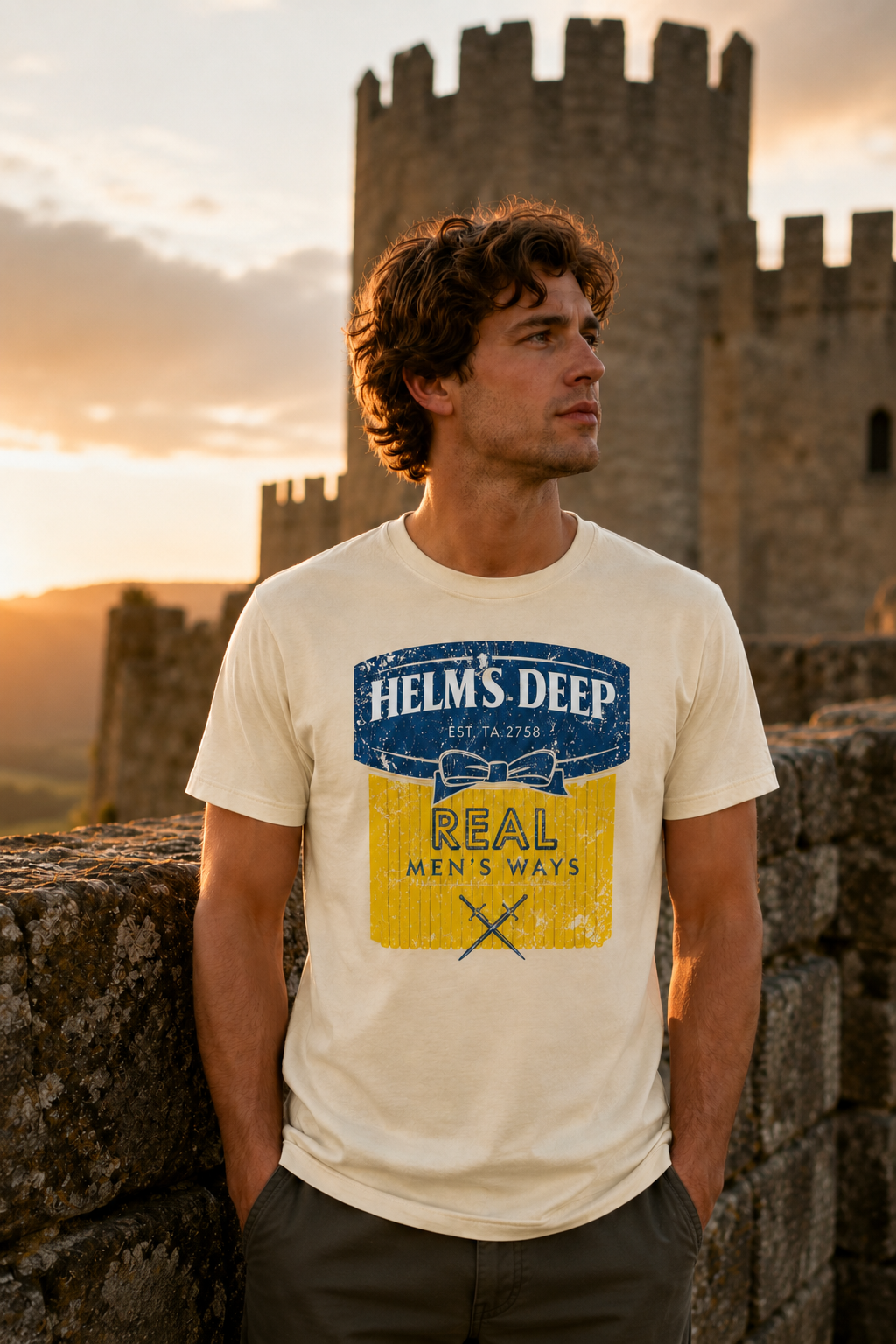 Nerd Enough Helm's Deep fantasy parody graphic t-shirt