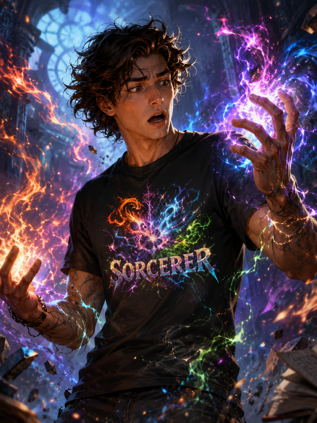 Nerd Enough Sorcerer chaotic magic scene D&D graphic tee