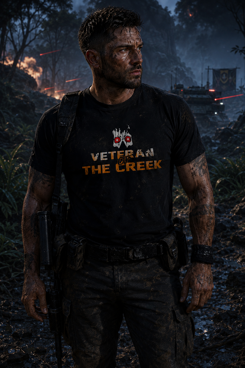 Nerd Enough Veteran of the Creek co-op gamer tee design