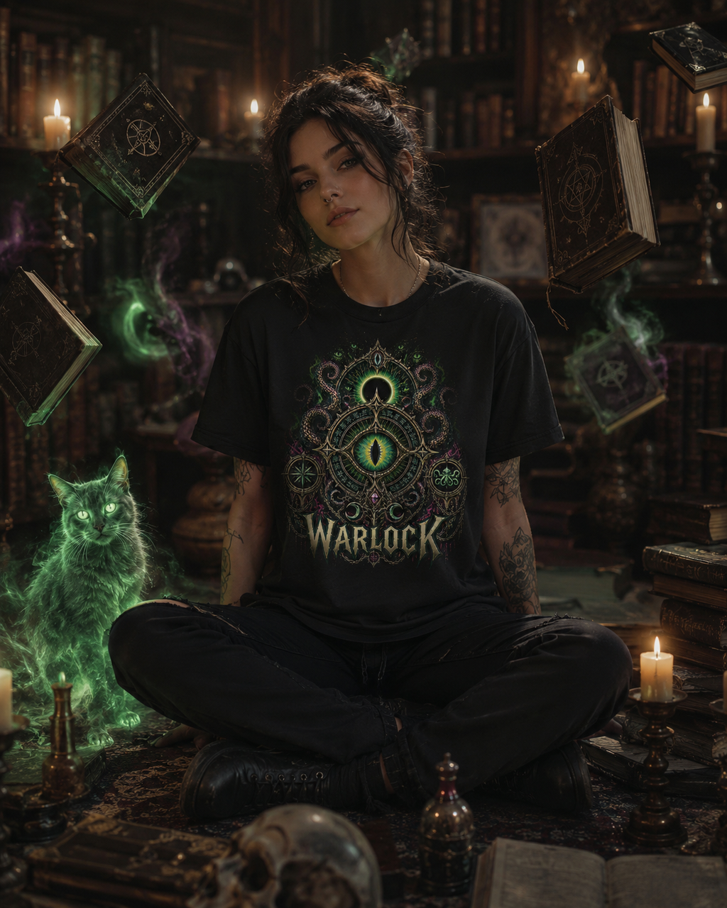 Nerd Enough Warlock girl scene D&D graphic tee
