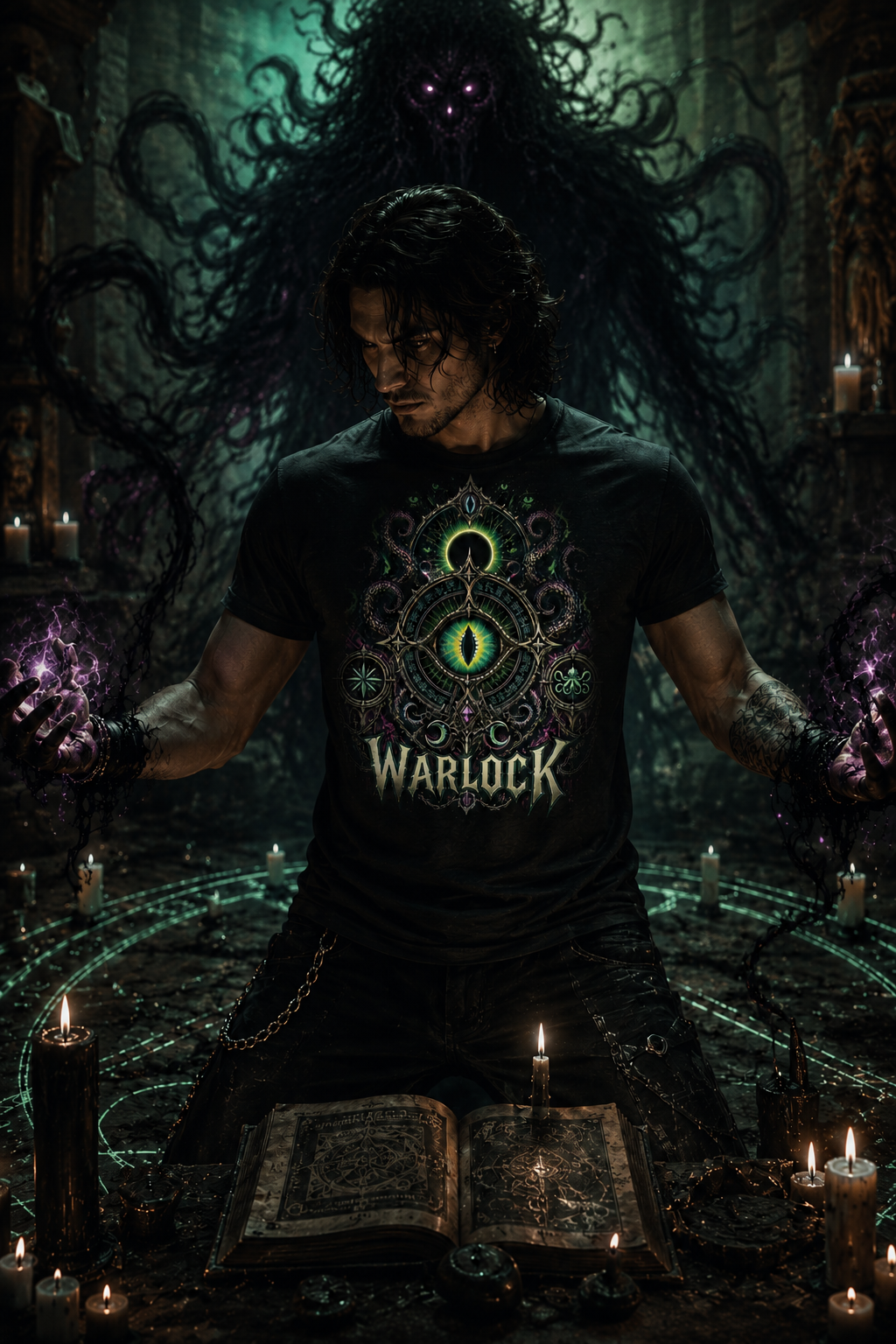 Nerd Enough Warlock D&D RPG class graphic t-shirt
